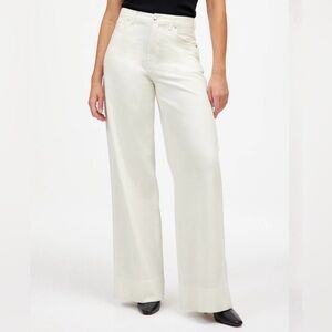 Madewell White Wide-Leg Flare Jeans